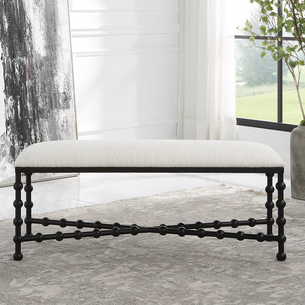 Uttermost Iron Drops Cushioned Bench