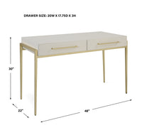 Uttermost Jewel Modern White Desk