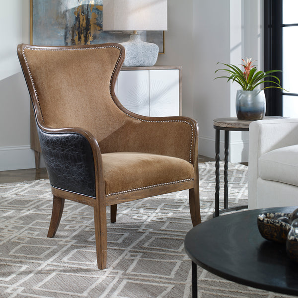 Uttermost Snowden Tan Wing Chair