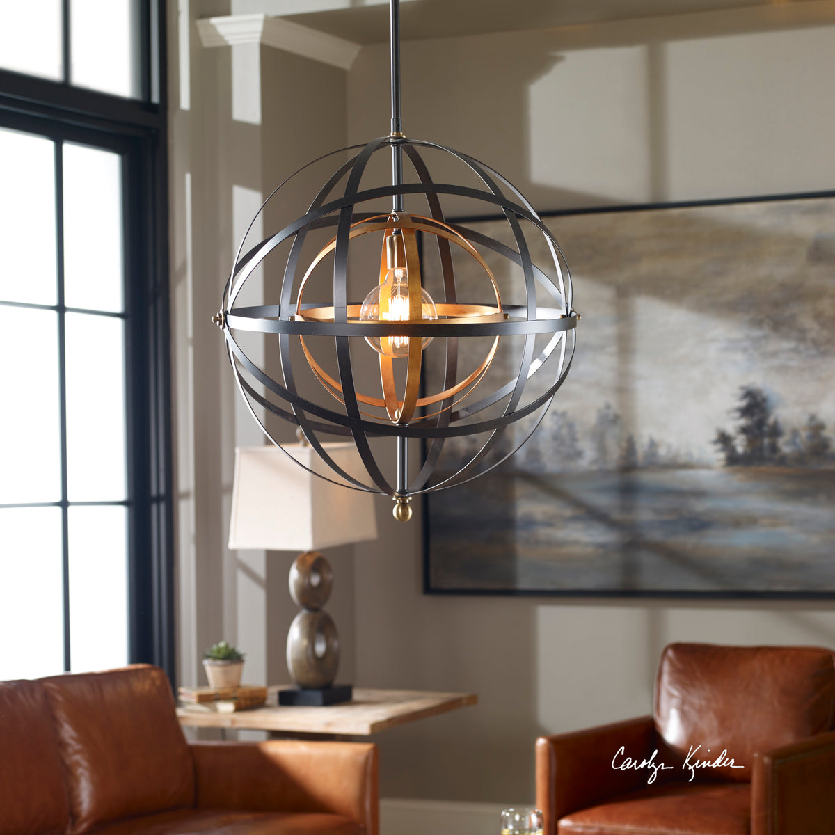 Uttermost Rondure 1 Light Sphere Pendant