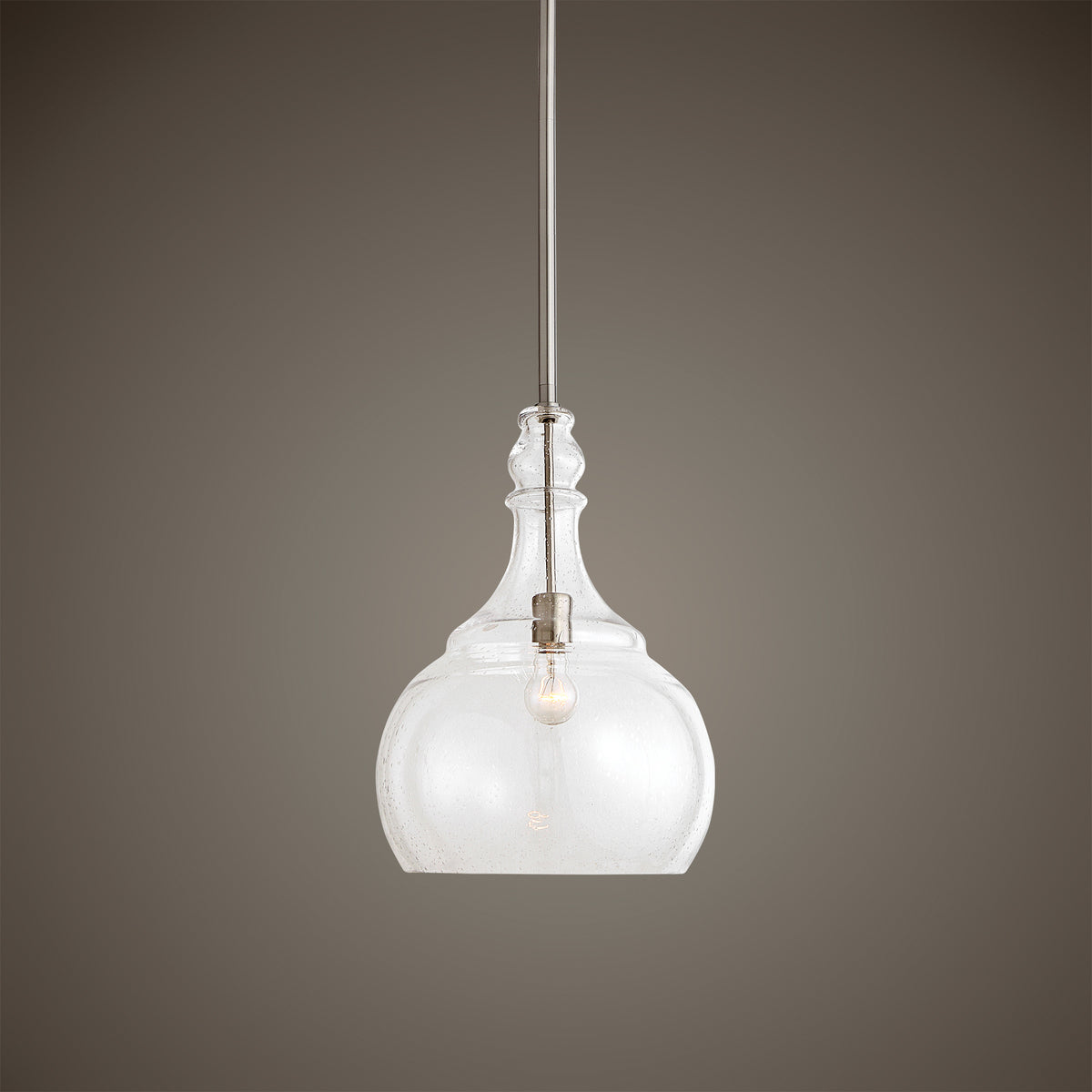Uttermost Ilona 1 Light Seeded Glass Teardrop Pendant