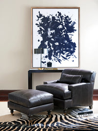 Oxford Leather Ottoman