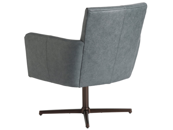 Brooks Leather Swivel Chair - Bronze