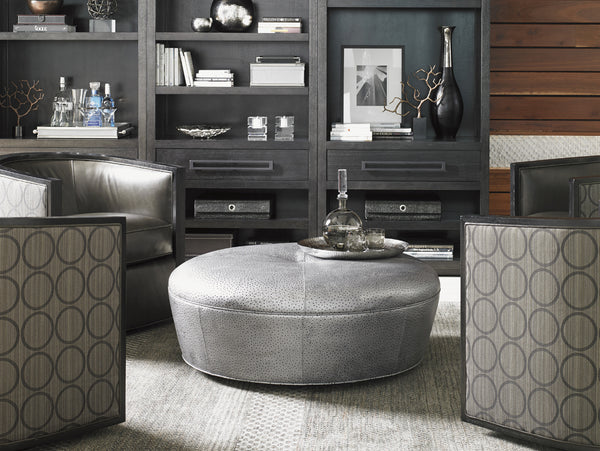 Claudia Leather Ottoman