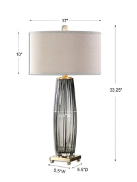 Uttermost Vilminore Gray Glass Table Lamp