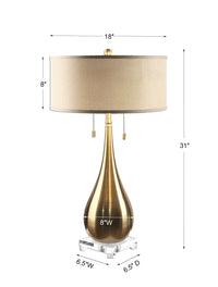 Uttermost Lagrima Brushed Brass Lamp