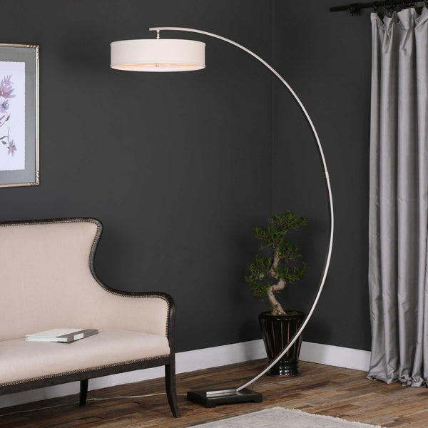 Uttermost Tagus Nickel Arc Floor Lamp