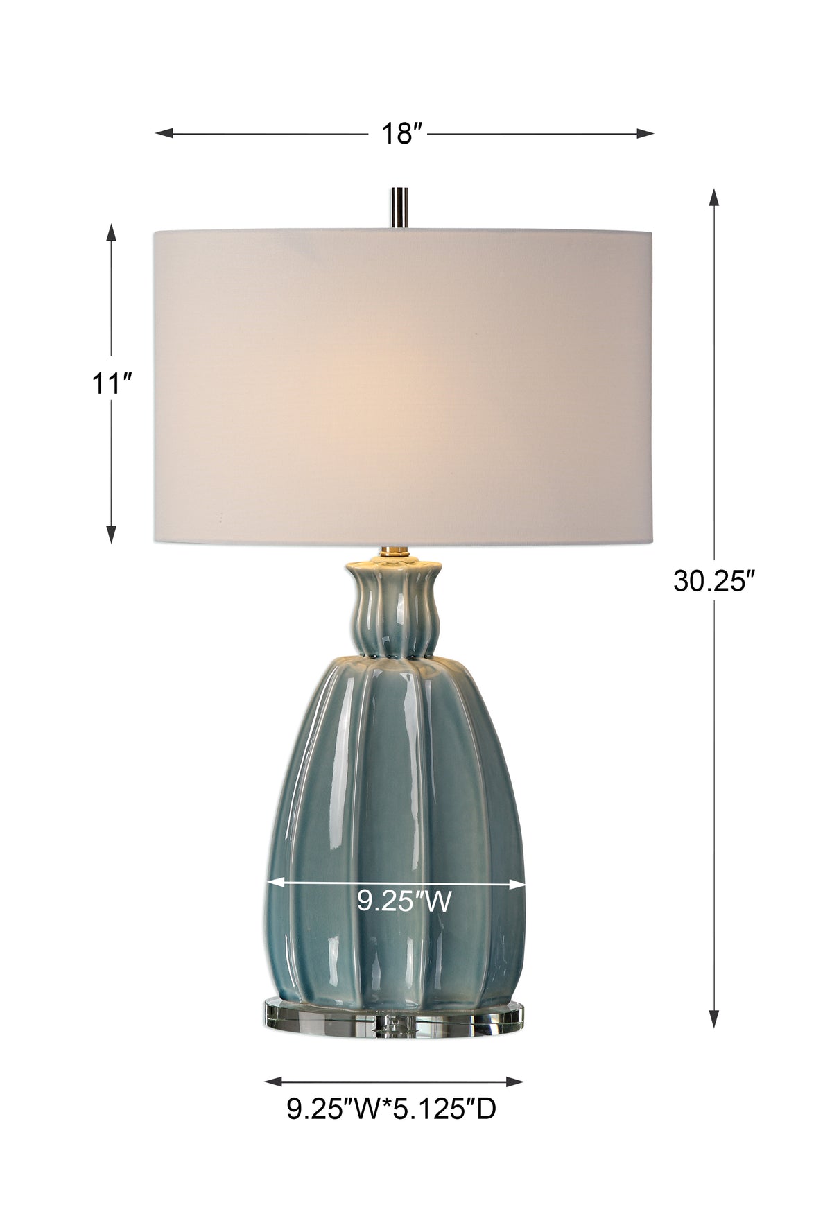Uttermost Suzanette Sky Blue Ceramic Lamp