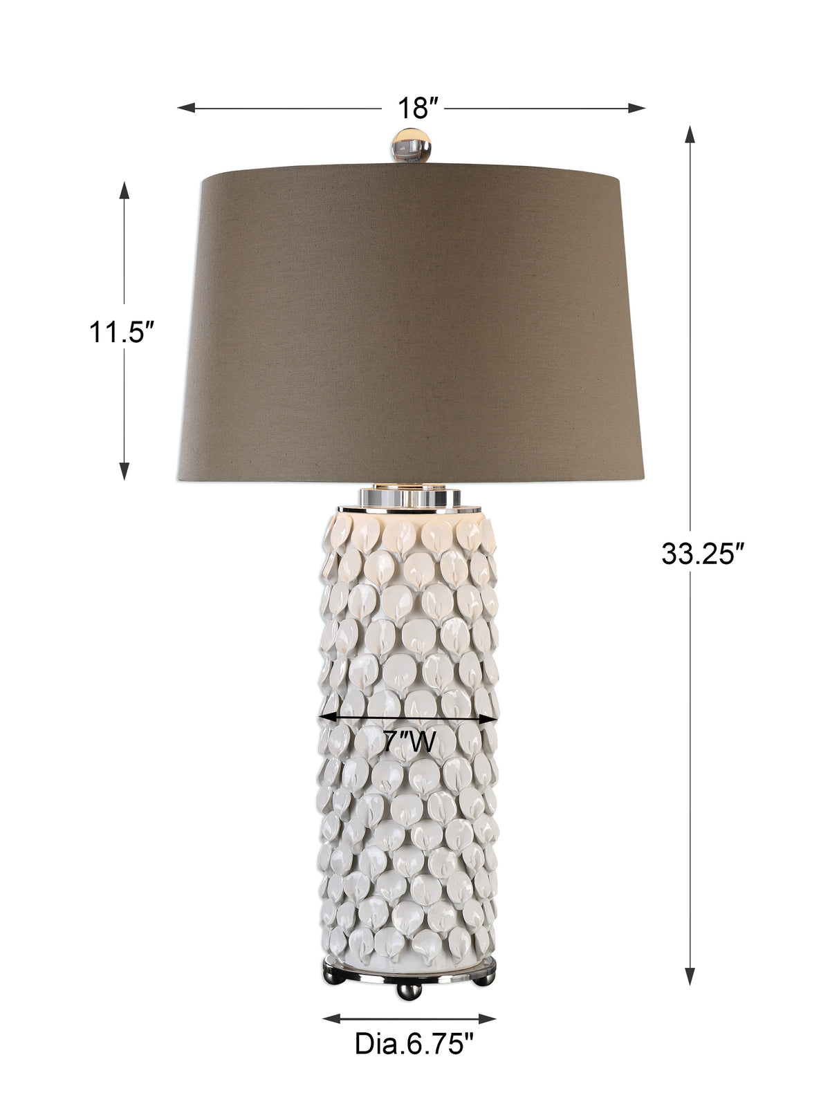 Uttermost Calla Lillies Gloss White Lamp