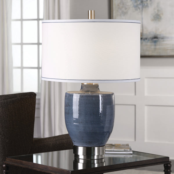 Uttermost Sylvaine Blue-Gray Glaze Lamp