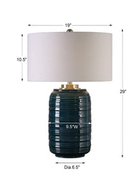 Uttermost Delane Dark Teal Table Lamp