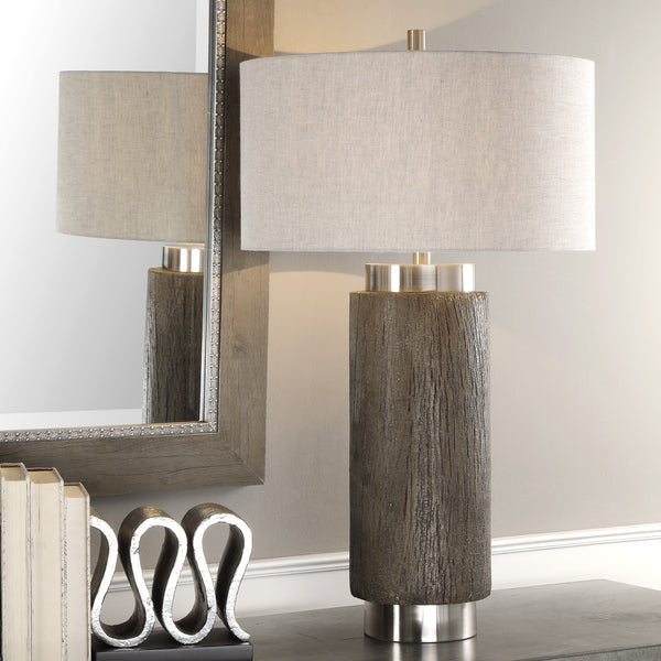 Uttermost Cheraw Wood Cylinder Lamp