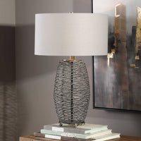 Uttermost Sinuous Wavy Steel Mesh Lamp
