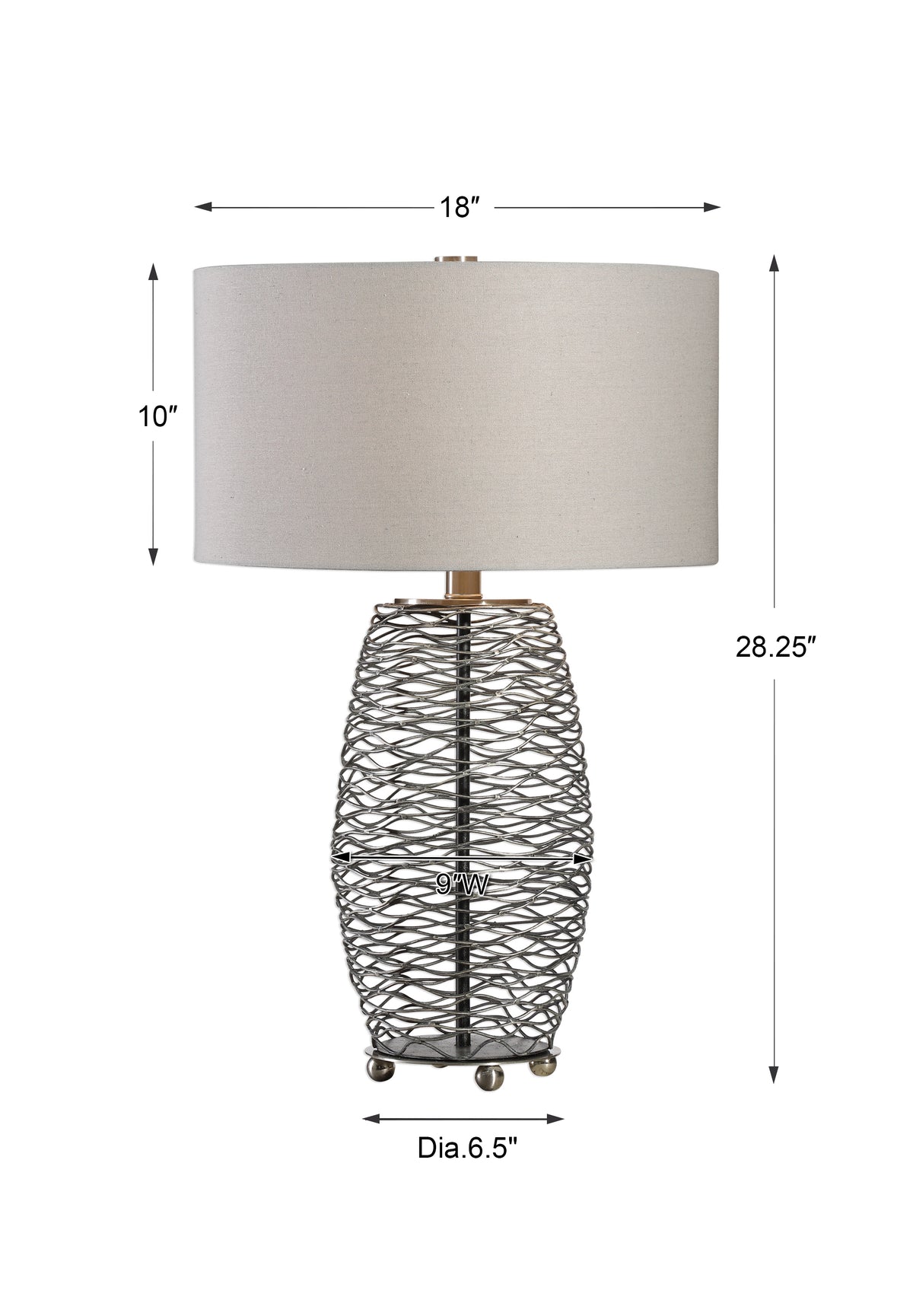 Uttermost Sinuous Wavy Steel Mesh Lamp