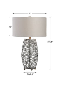 Uttermost Sinuous Wavy Steel Mesh Lamp