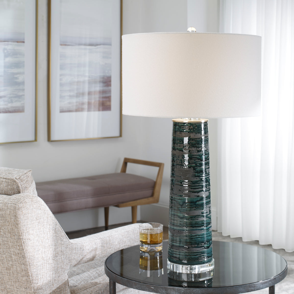 Uttermost Chamila Dark Charcoal Lamp
