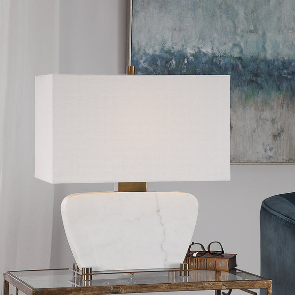 Uttermost Genessy White Marble Table Lamp