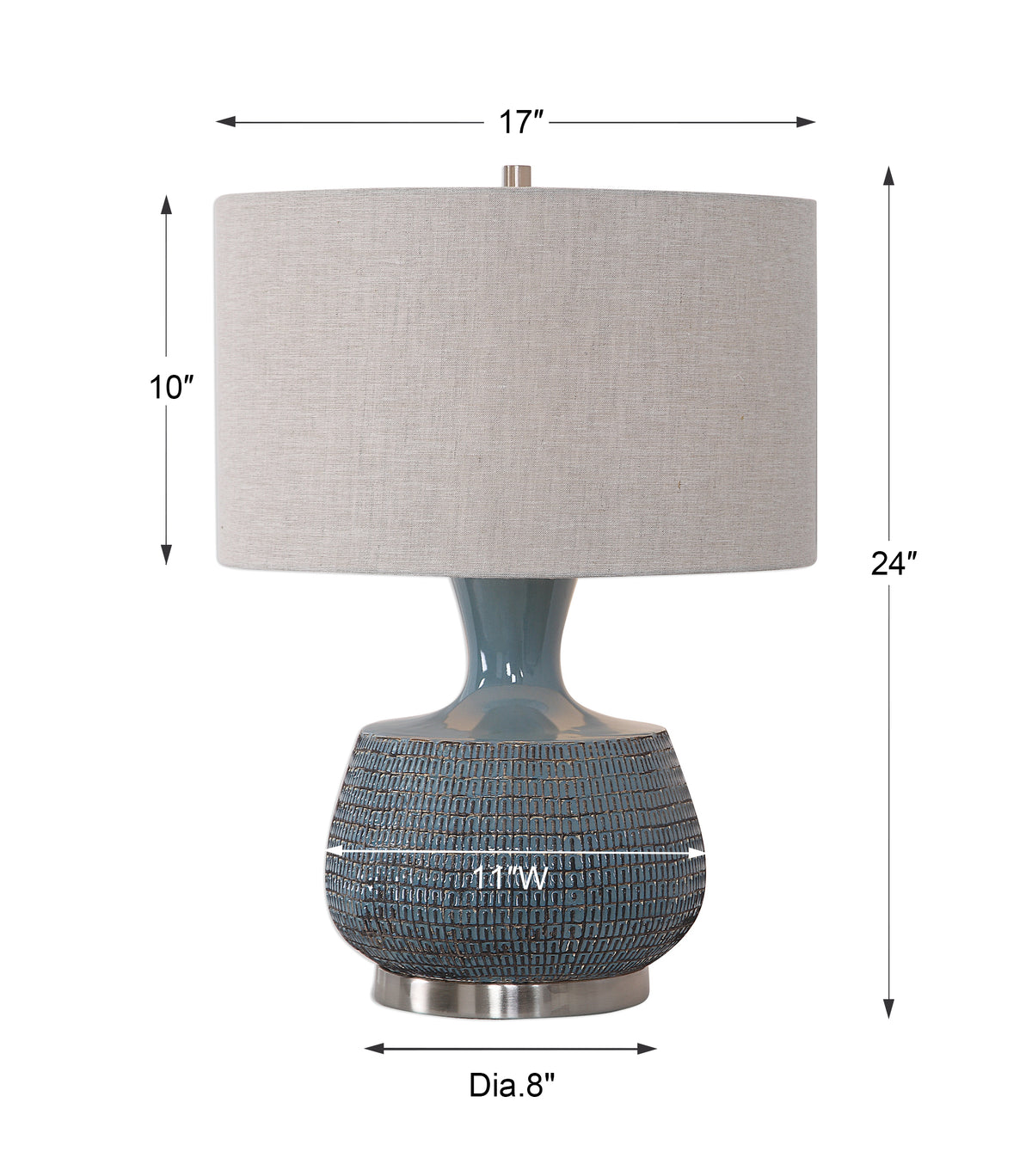 Uttermost Hearst Blue Glaze Table Lamp