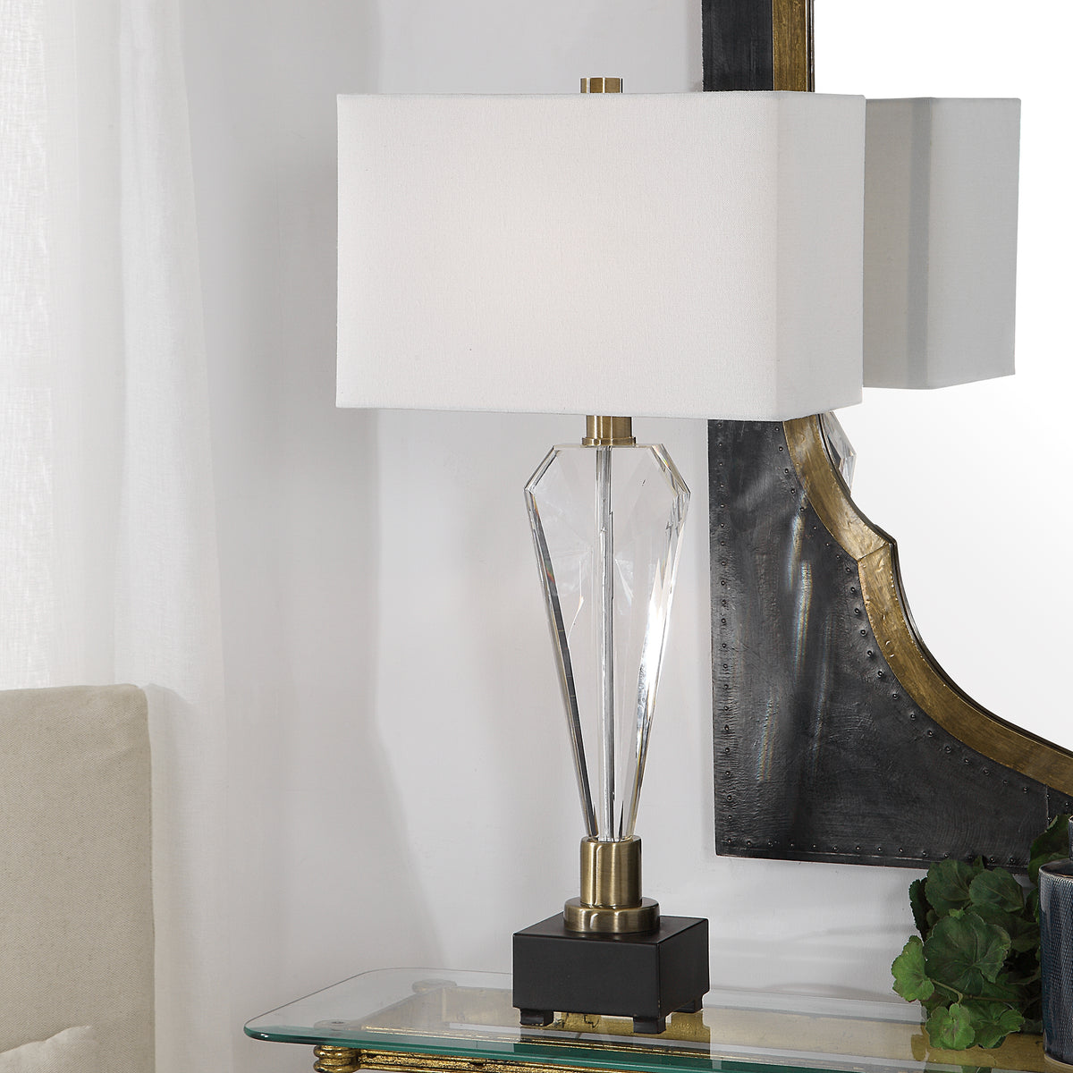 Uttermost Cora Geometric Crystal Table Lamp