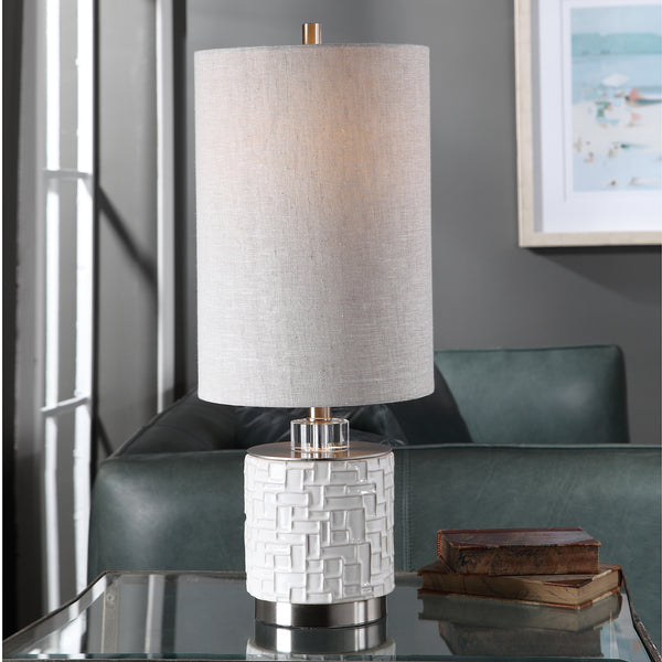 Uttermost Elyn Glossy White Accent Lamp