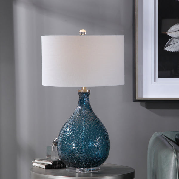 Uttermost Eline Blue Glass Table Lamp