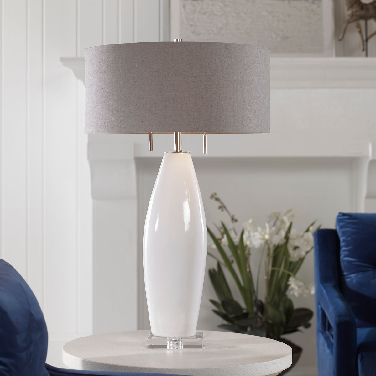 Uttermost Laurie White Ceramic Table Lamp