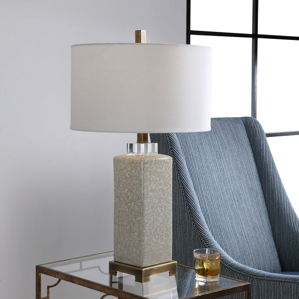 Uttermost Irie Crackled Taupe Table Lamp