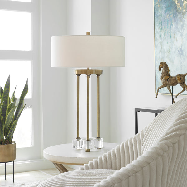 Uttermost Pantheon Brass Rod Table Lamp