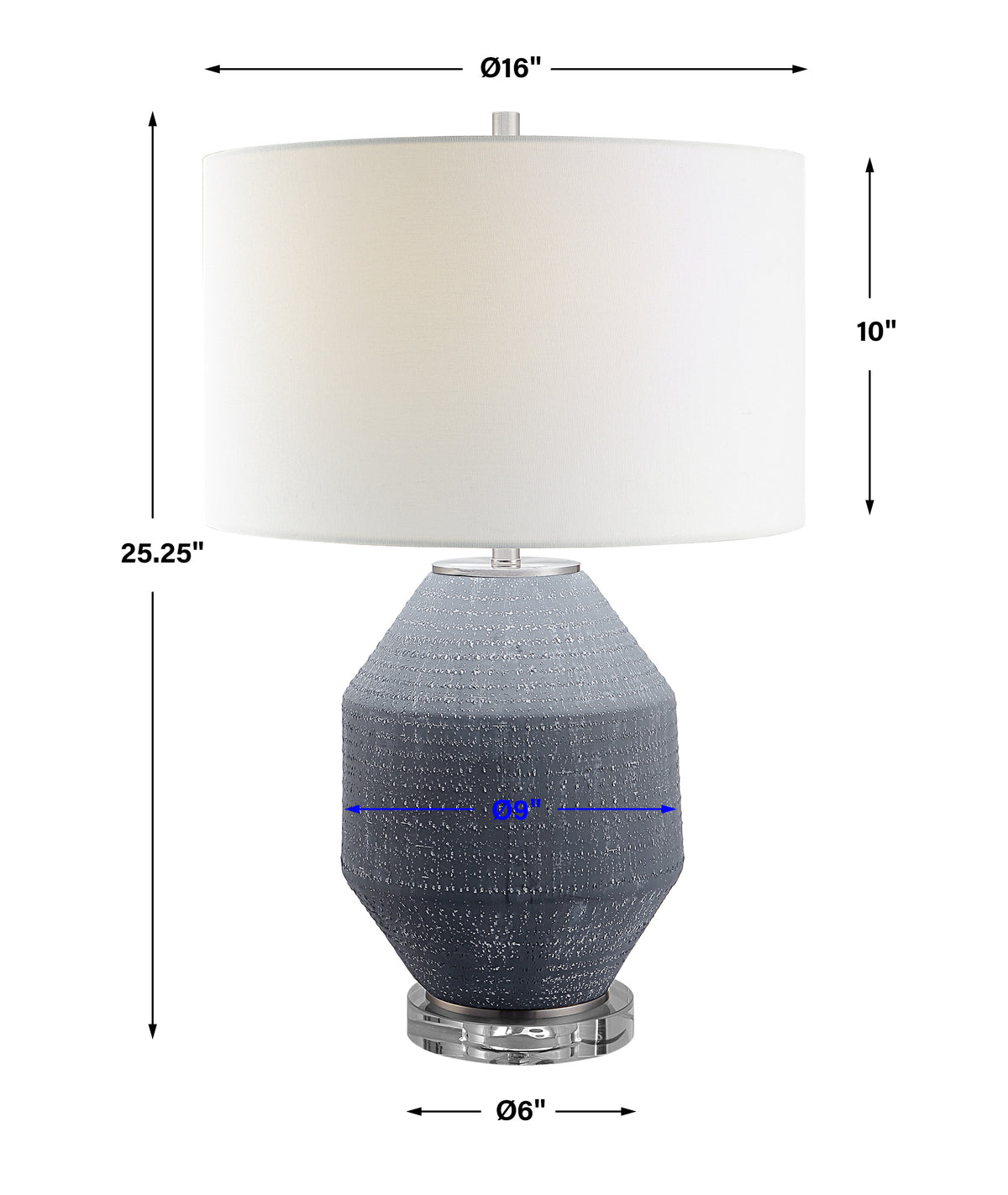 Uttermost Blackjack Charcoal Table Lamp