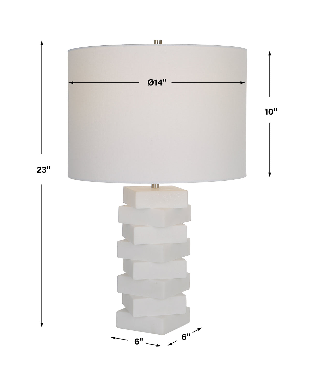 Uttermost Ascent White Geometric Table Lamp