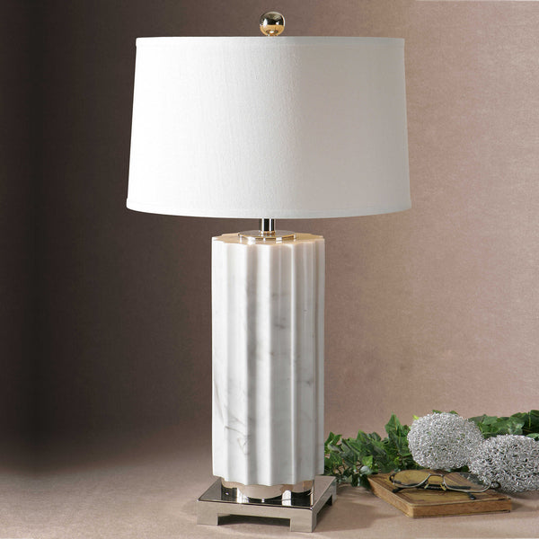 Uttermost Castorano White Marble Lamp