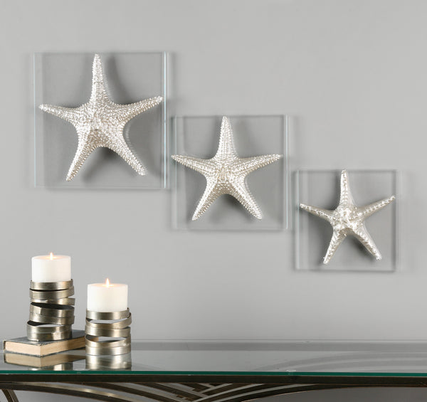 Uttermost Silver Starfish Wall Art, S/3