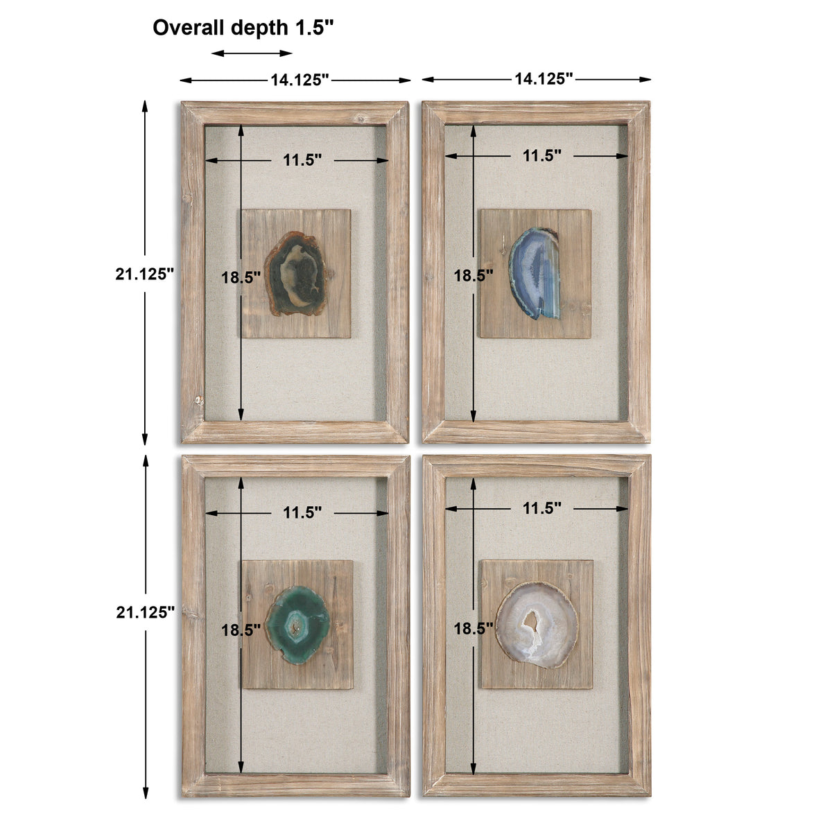 Uttermost Agate Stone, S/4