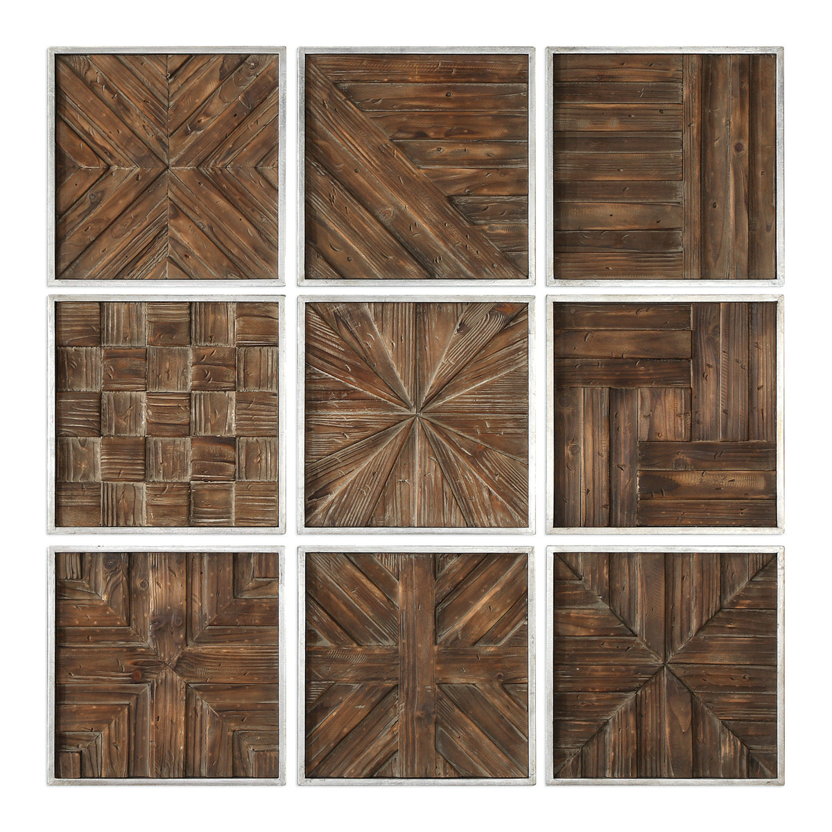 Uttermost Bryndle Rustic Wooden Squares S/9