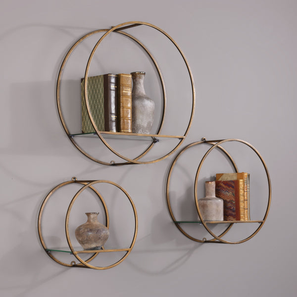 Uttermost Ellison Drum Cage Shelves S/3