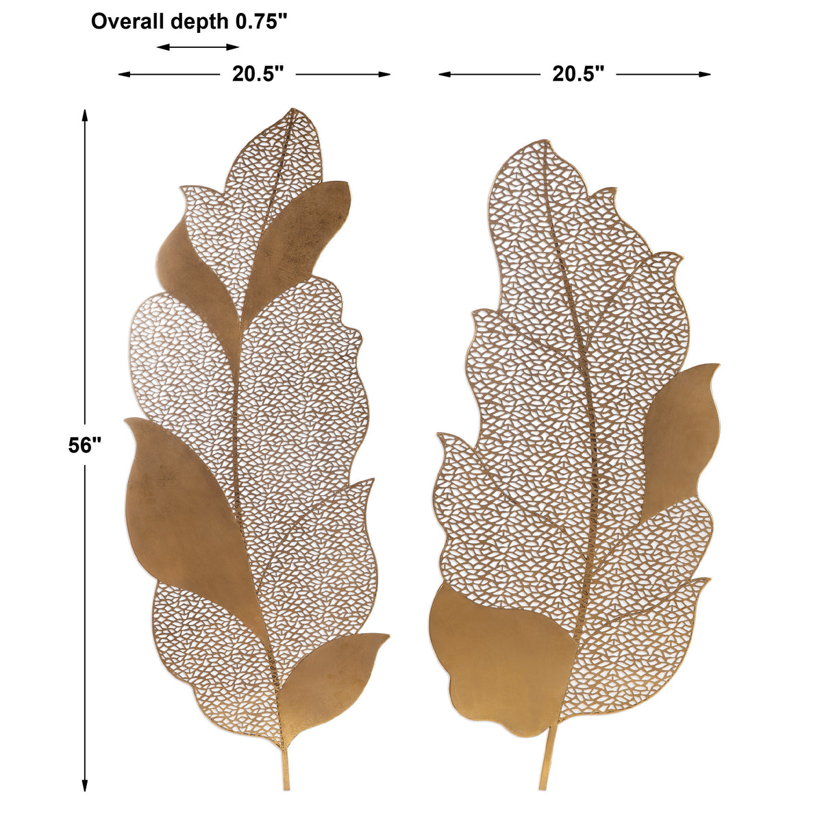 Uttermost Autumn Lace Leaf Wall Art, S/2