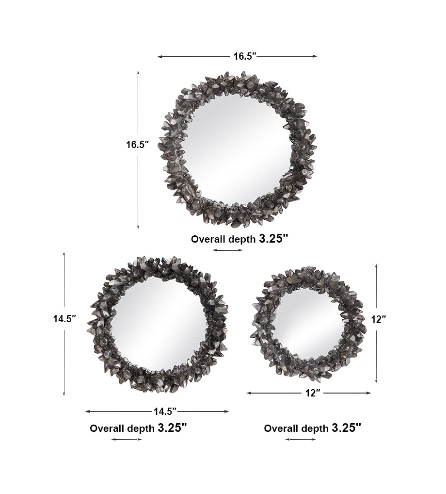Uttermost Galena Round Mirrors, S/3