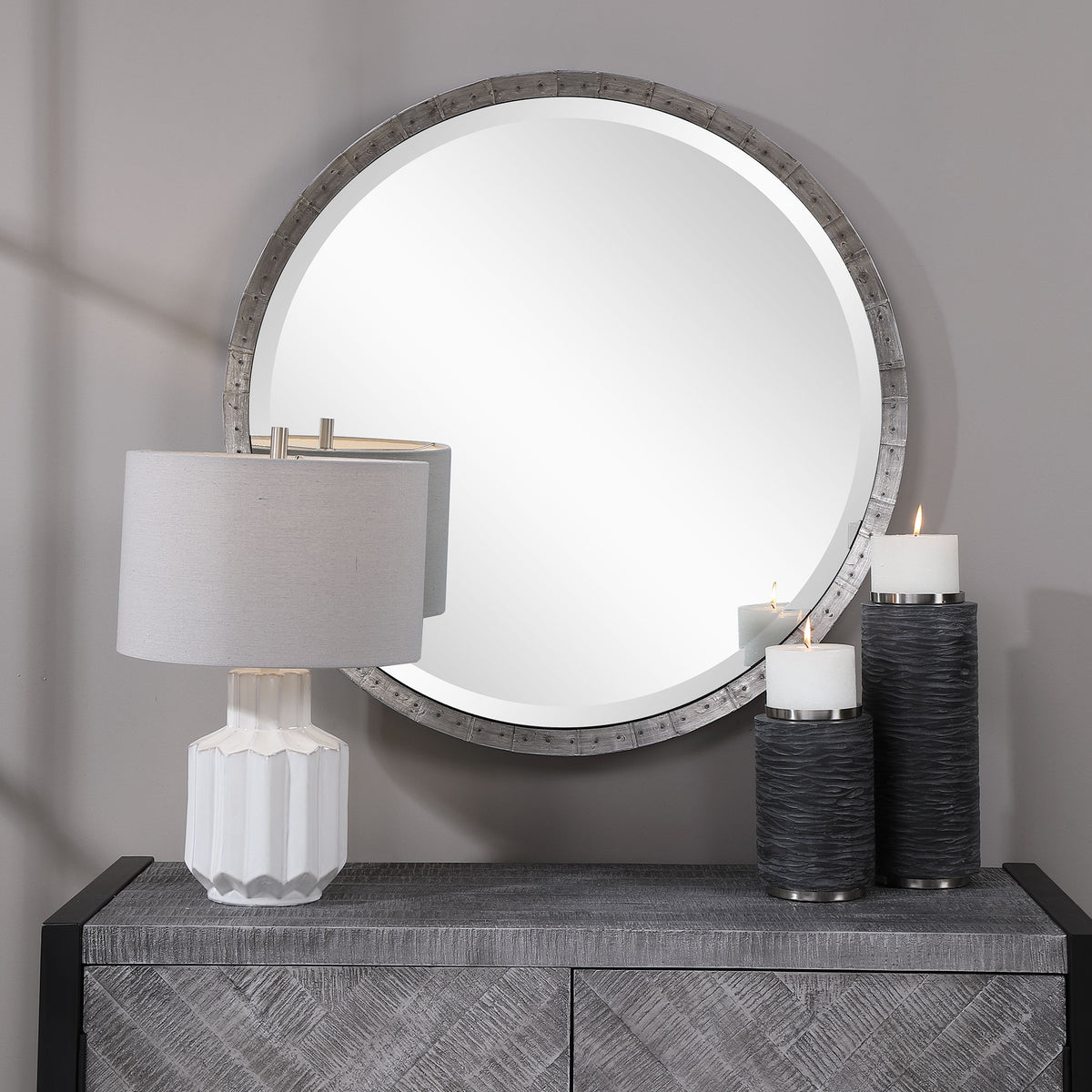Uttermost Bartow Industrial Round Mirror