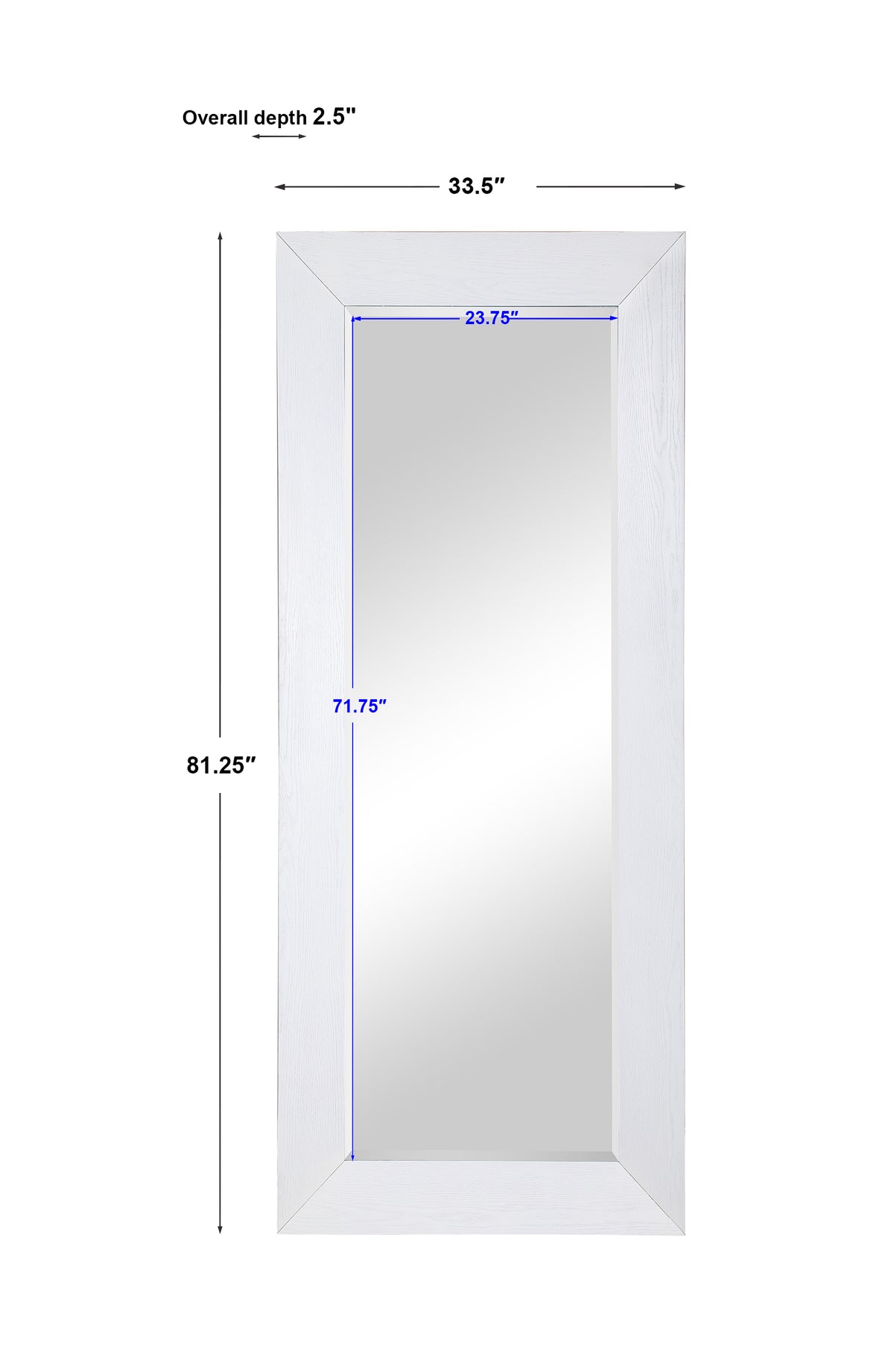 Uttermost Tybee White Oak Leaner Mirror