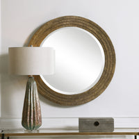 Uttermost Relic Aged Gold Round Mirror