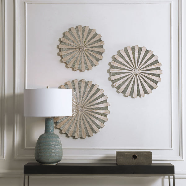 Uttermost Daisies Mirrored Circular Wall Decor, S/3