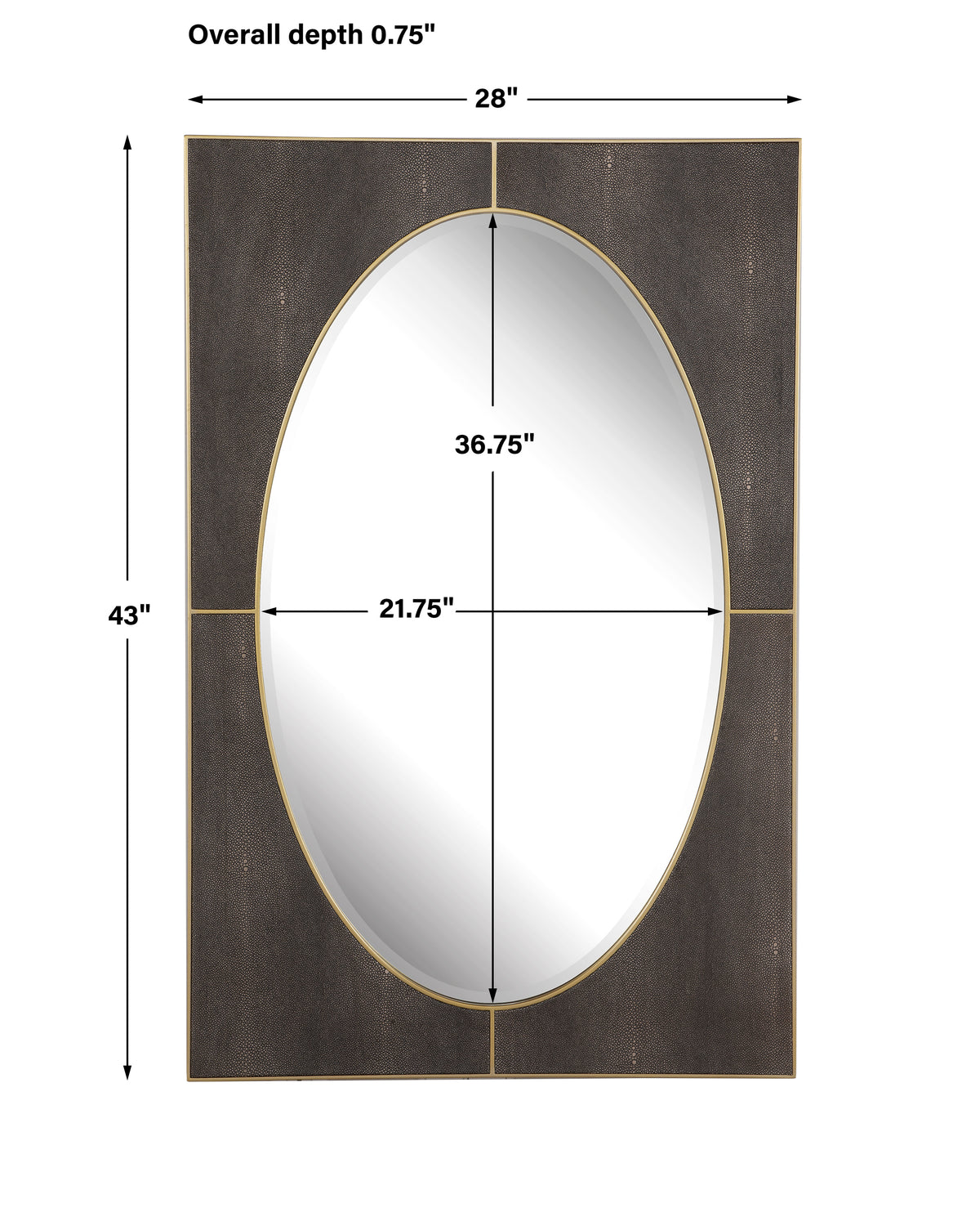 Uttermost Cyprus Gray Shagreen Mirror