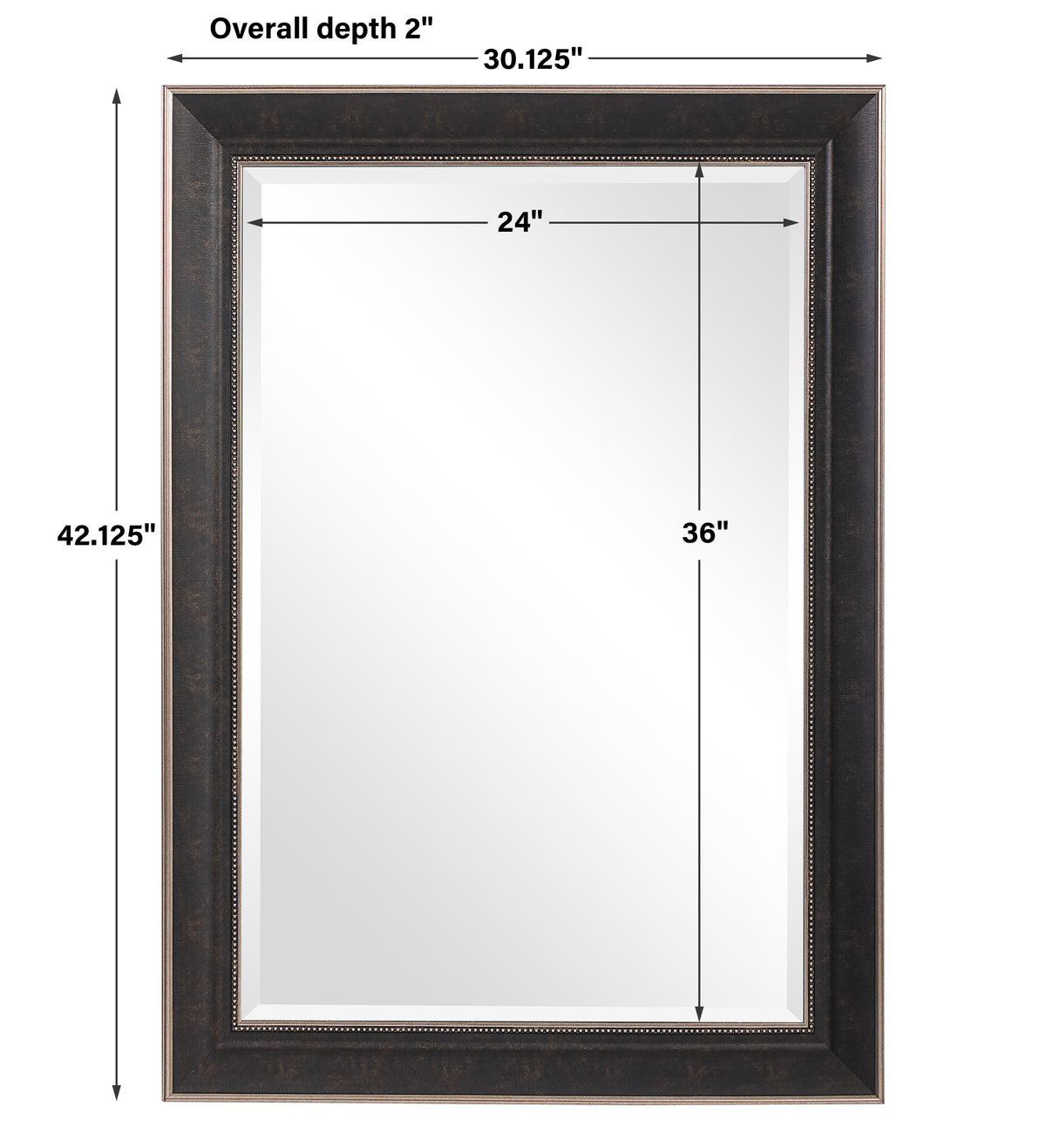 Uttermost Mercer Dark Bronze Traditional Mirror