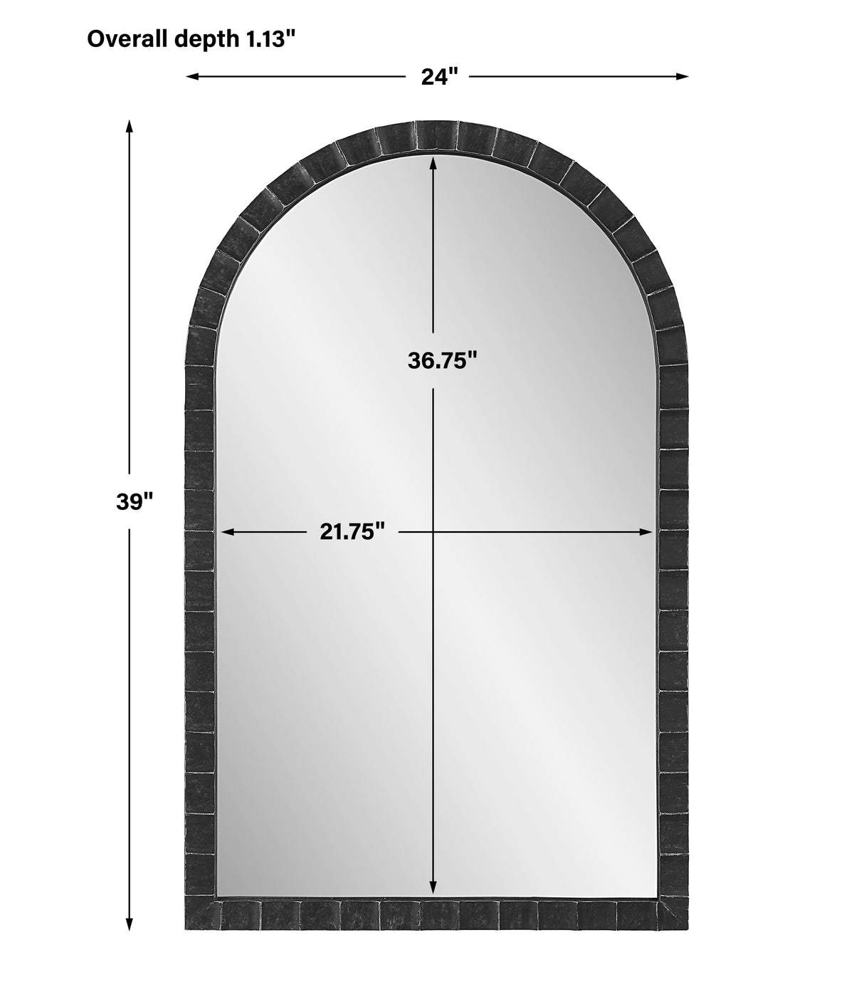 Uttermost Dandridge Black Arch Mirror