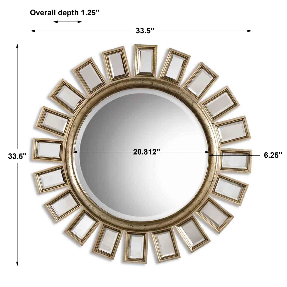 Uttermost Cyrus Round Silver Mirror