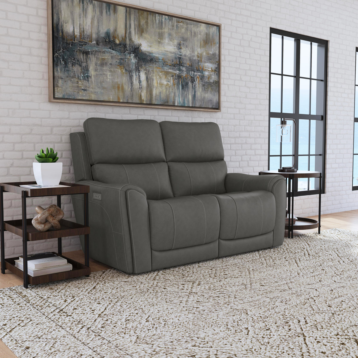 Power Reclining Loveseat with Power Headrests & Lumbar