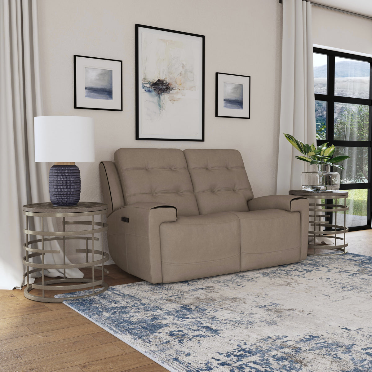 Iris Power Reclining Loveseat with Power Headrests