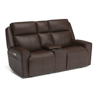 Barnett Power Reclining Loveseat with Console & Power Headrests & Lumbar