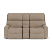 Rio Power Reclining Loveseat with Console & Power Headrests