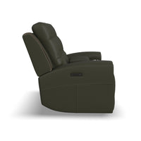 Iris Power Reclining Loveseat with Console & Power Headrests